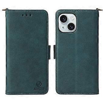 ABBCAS för iPhone 15 Ant Texture Telefonfodral PU Läder Stativ Magnetisk Folio Plånboksfodral (Stil F)