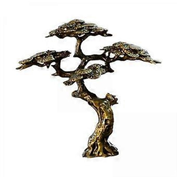 2x Mini Välkommen Miniatyr Figurin Skulptur Konstgjord Träd Dekor Skrivbords Prydnad Metall Antik Träd Staty för Bonsai Festivaler Dekoration