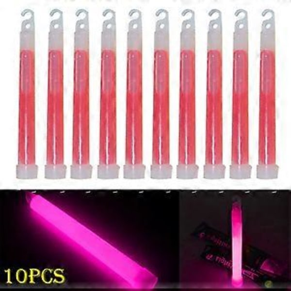 10 stk. 15 cm Glowsticks med Krok, Tykke Flatbunnede Lysstaver, Turutstyr, Festutstyr (Oransje)