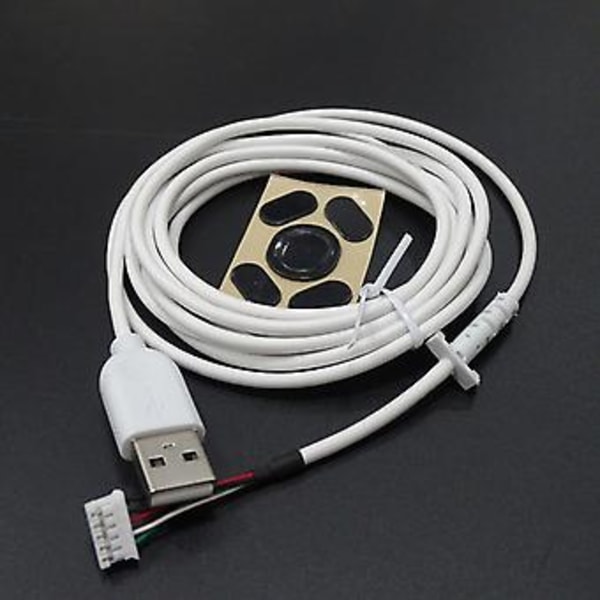 USB-kabel og fødder museledning til Logitech G102 gamingmus udskiftningsledning (sort)