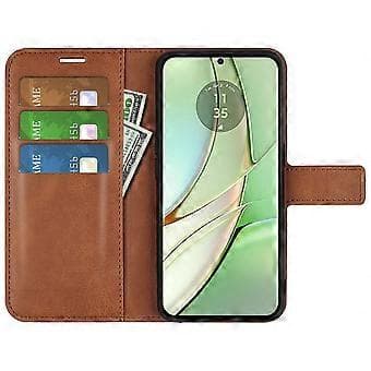 För Motorola Edge 40 5G Plånbok PU Läderfodral Kalvstruktur Stativ Telefonfodral (Stil C)