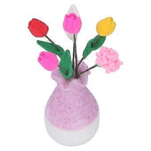 Dockskåpsvas Blomma 1:12 Tålig Resin Livfulla Färger Utsökta Detaljer Dockskåpsminiatyrblommor för Dockskåps-DIY