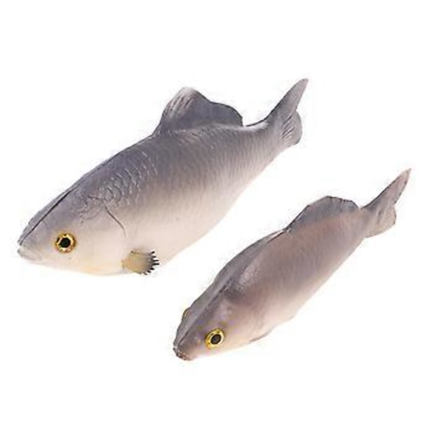 2 st Konstgjord Fisk Realistisk Fisk Lekset Modell för Matutställning Barn Favörer