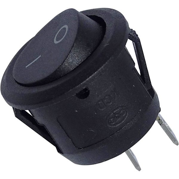 10 stycken Runda Vippströmbrytare Låsande SPST Brytarknapp 2-polig AC 6A/ 125V 3A/ 250V för Bil, Lastbil,