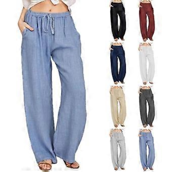 Forår og Sommer Damebukser Casual Løse Bukser (4XL mørkegrå)