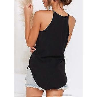Dame Topper Ermeløs Halter Racerback Sommer Basic T-skjorter Cami Tanktopper Strandbluser