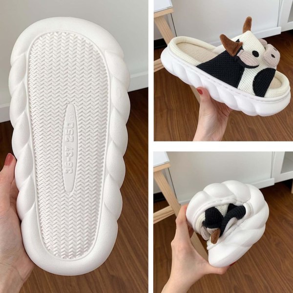 38-39 Tossut Sandaalit Naisten Kesätossut Ortopedisella Tuella Söpöt Lehmä Ranta Flip Flops ja