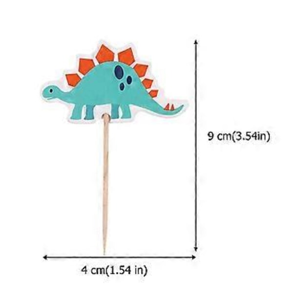48 st pappersmuffinstoppers dinosauriekakdekoration för födelsedagsfestival