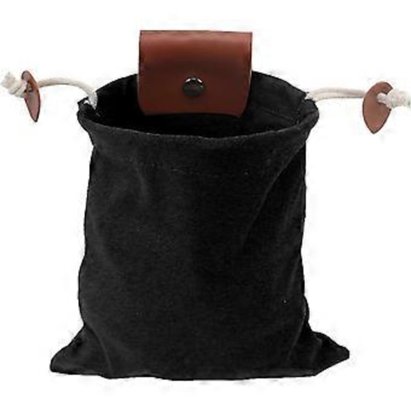 Foldbar Læder Bæltetaske Taljetaske Multipurpose Canvas Samletaske (Sort)