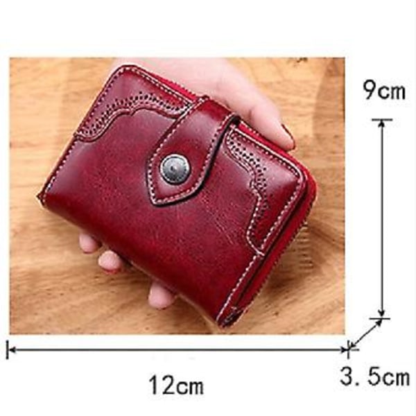 Dam Liten Myntbörs Kort Dragkedja Läder Plånbok Hållare Mini Väska Handväska Clutch (Röd)