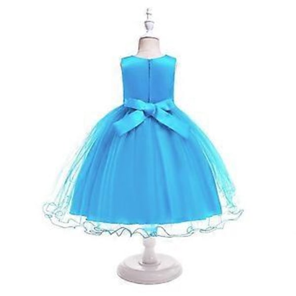2023 Nyfödda flickors Pageant Spetsbroderade Klänningar Toddler Party Bowknot Tutu Klänning (160 Roseröd)