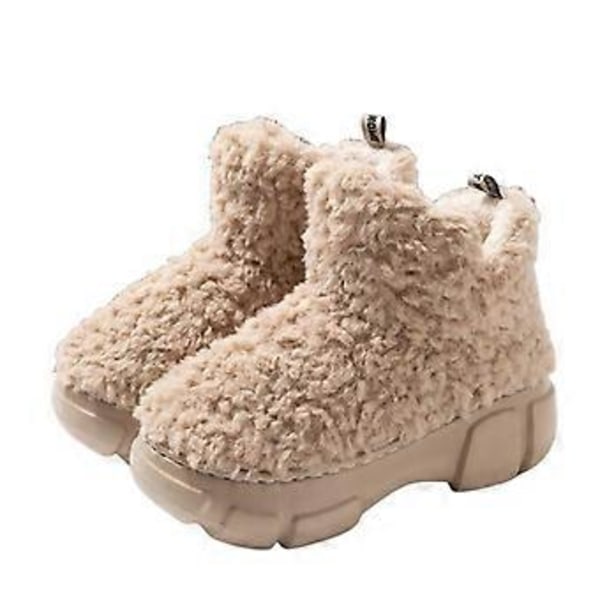 Våre herlige fleece-sko, myke minneskum søte varme fuzzy husfleece-sko hvite35( kaffe39)
