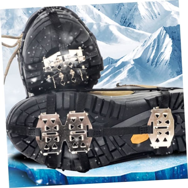 2 stk. Crampons Anti-Slip Sko Kæde Is Grippers Snørebånd Klamper Sko Dækker Gå Spikes til Sko