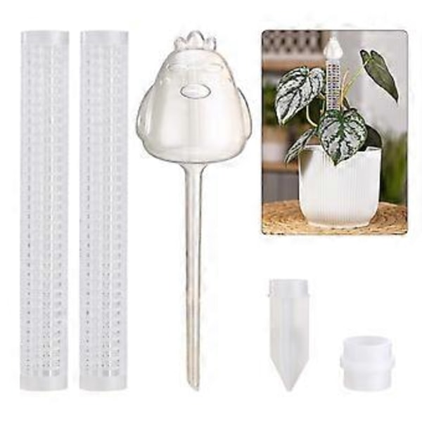 NYTT Vitt Plast Moss Pole Set för Krukväxter, 61cm med Jordfäste, Stödjer Klätterväxter, Förbättrar Tillväxten( )