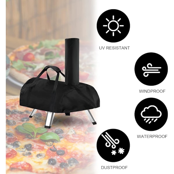 12 Pizza-uunikantola- ja suojapussi, kestävä vedenpitävä monipolttoaineinen pizzauuni