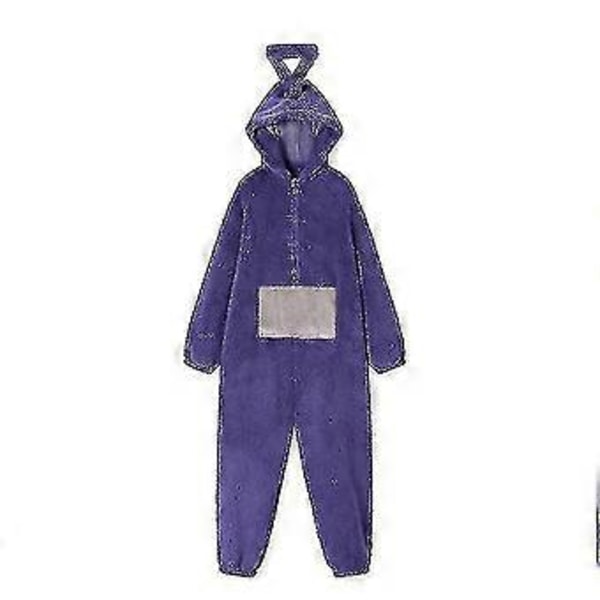 Teletubbies Onesie Pyjamas for Kvinner og Menn - Tykk Koralfleece V (L rød)