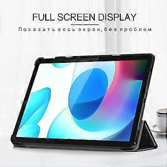 JIUYU PU-läder+PC Tri-fold Stativ Droppsäker Tablettfodral Skal för Realme Pad (Stil A)