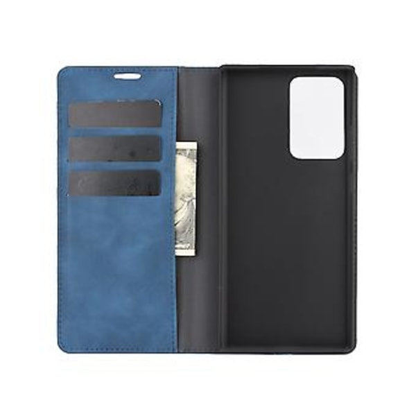 Magnetiskt Läder TPU-fodral för Galaxy Note20 Ultra (Mörkblå)