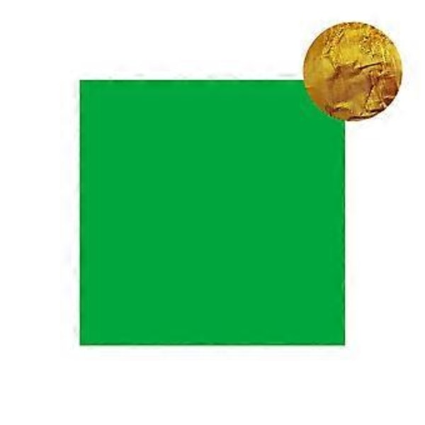 100 stk. 8 cm aluminiumsfolie chokolade slik indpakningspapir mademballage dekor (præget grøn)