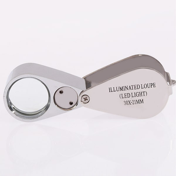 40X Lupp Förstoringsglas Full Metal Belyst Smycken Lupp Förstoringsglas