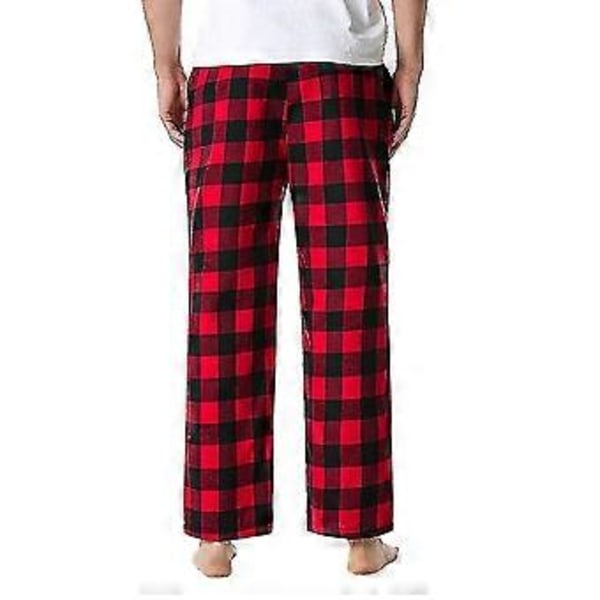 Herreternet Bomulds Pyjamasbukser/YY(2XL Rød Sort)
