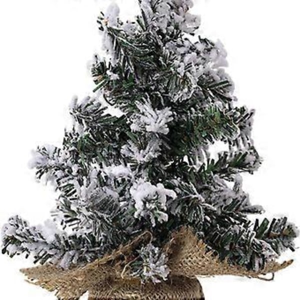 Flockad Julgran Konstgjord Julgran Skrivbords Julgran Mini Julgran för Hylla Hem Halloween Butik Skyltfönster (20 cm)