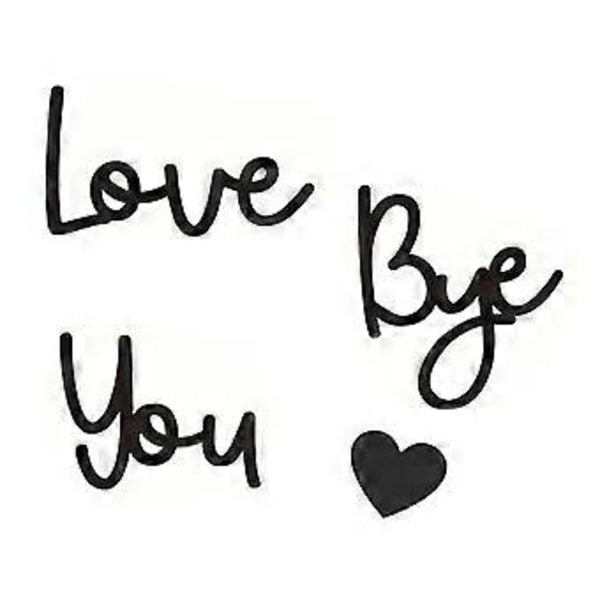 Love You Bye Seinäkoriste Sisustus Olohuone Makuuhuone Eteinen 3D Kirjain Rakkaus Sydän Ovenpäällinen Seinätaide Koriste Ornamentti