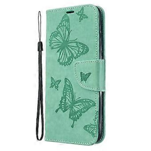 Imprint Butterfly Lærveske Stativ Etui for Xiaomi Redmi 8A