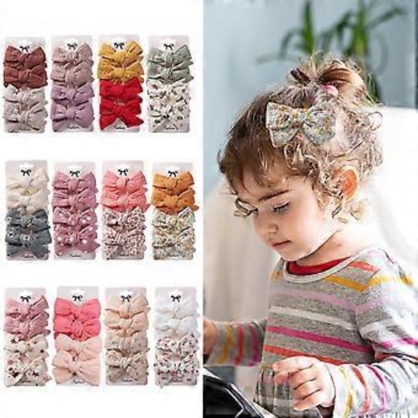 Hårklämmor för Babyflicka 4 st, Fullt Fodrade Barrettes, Babyflicka Hårsnoddar, Hårtillbehör för Småbarn, Barn, Flickor (Set 1)