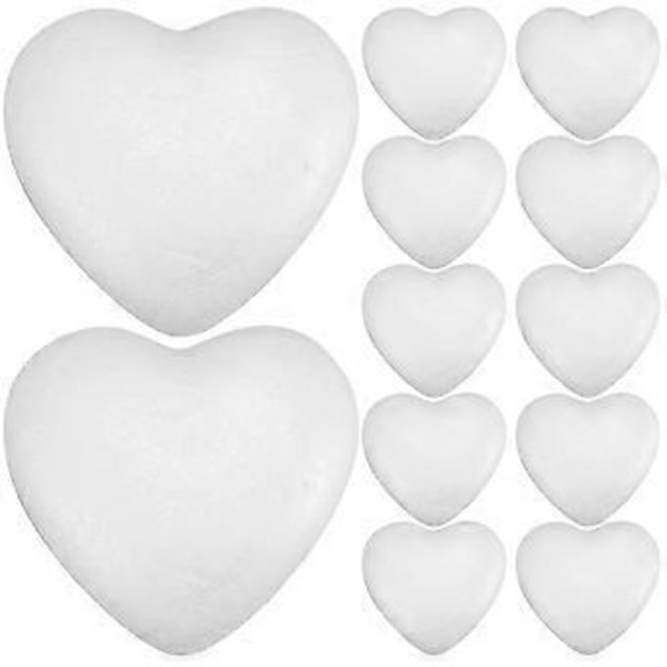 12 stk. Hjerteformede Skumkuler Hjertekuler Bryllup DIY Skumkuler Valentinsornamenter