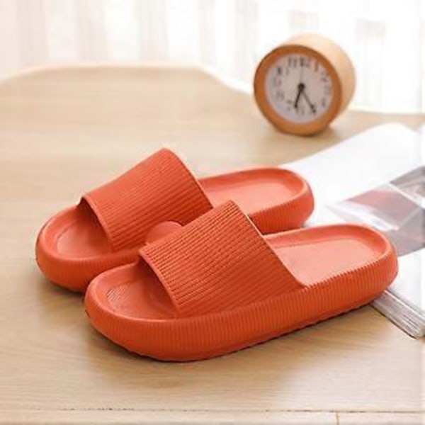 Tjocka Plattform Badrum Hemtofflor Kvinnor Mjuk Sula Eva Inomhus Tofflor Sommar Halksäkra Sandaler Unisex (40 41 Orange)