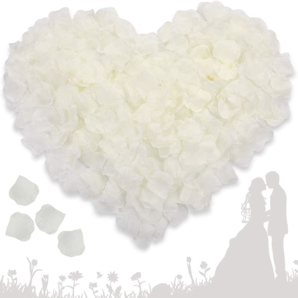 Silkesrosblad Bröllopsblomma Prydnad (Vit) 500g