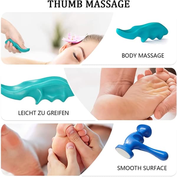 Dybdemassageværktøj, 4-delt tommelfingermassage mini bærbar eff
