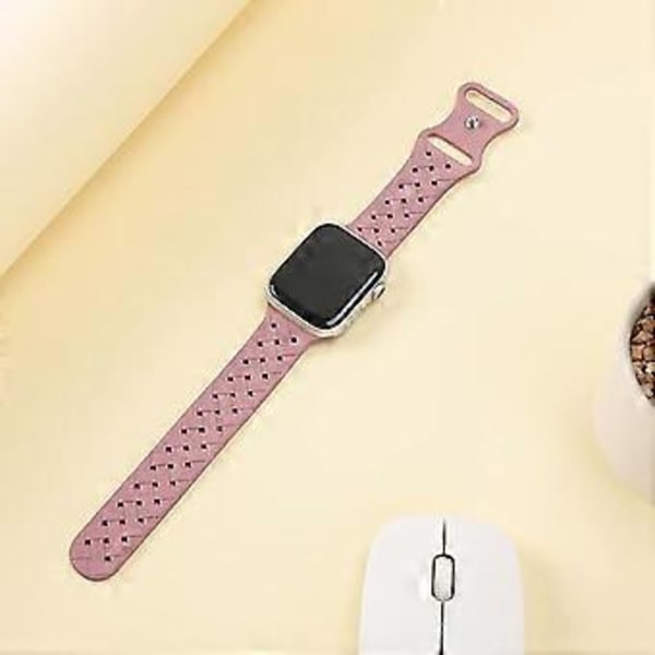 Silikoninen kudottu ranneke Apple Watchille 38 mm, 40 mm, 41 mm, 42 mm, 44 mm, 45 mm, 49 mm, urheilullinen hengittävä ranneke, kanelipöly