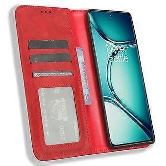 OnePlus Ace 2 Pro 5G Retro PU-nahkakotelo iskunkestävällä lompakkoständillä (tyyli B)