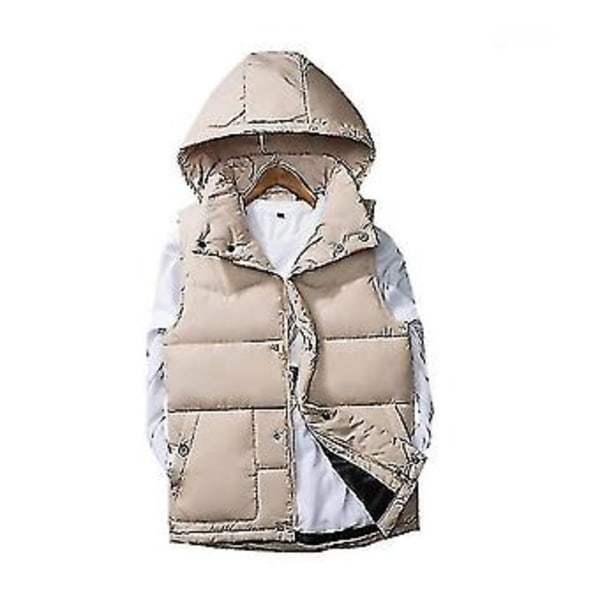 Men's Autumn Sleeveless Padded Vest(M Khaki)