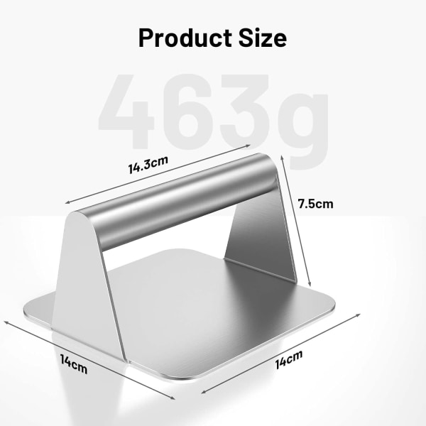 Sølv - 304 Rustfrit Stål Hamburgerpresse, Hamburgerpresse, 5
