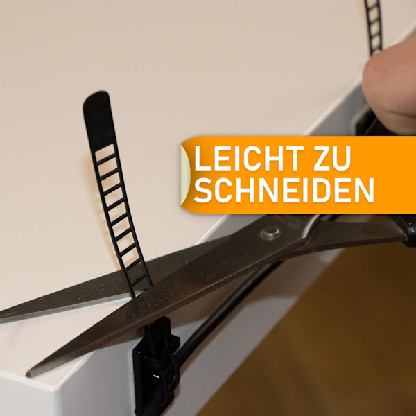 50 stk. Sorte selvklebende kabelbindere - fest kabel med selvklebende base f