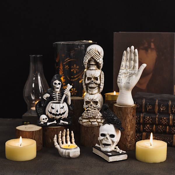 Halloween Spøgelse Festival Skelet Figur Ornament Dipper Skull Ca