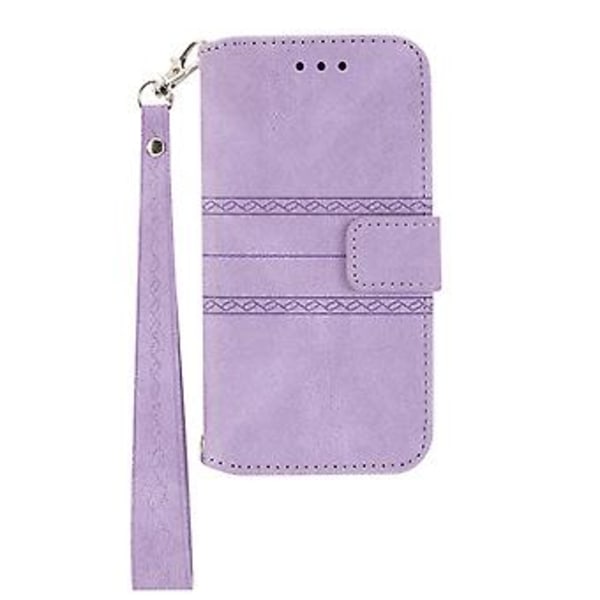 Prässattu nahkakotelo iPhone 15 Pro Maxille (Vaaleanpunainen)