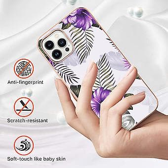 Elektroplettering TPU-etui til iPhone 15 Pro Max (Lilla)