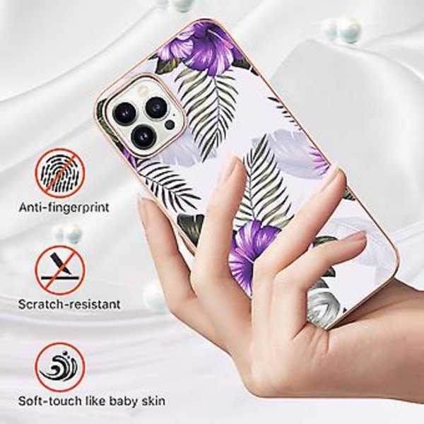 Elektroplettert TPU-etui for iPhone 15 Pro Max (Lilla)
