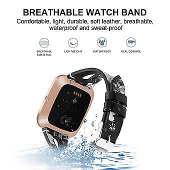 Rem til Fitbit Versa 2 - Fitbit Versa 2 (Sort Askeblomst)