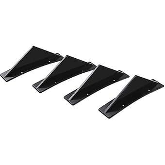 Bil-tuning tilbehør, blank sort kulfiber trekantet bagspoiler (sort buet overflade)