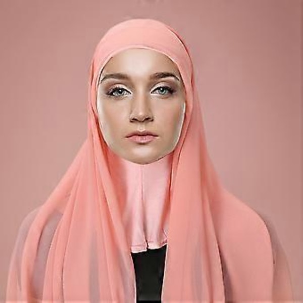 Hijab för Kvinnor Flickor Mode Muslimsk Hijab Sjal Huvudduk för Födelsedag Eid al-Fitr Shahadah Ramadan Bön (19 blågrå)