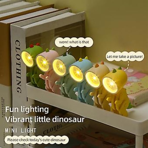 DIY Mini Justerbar Dinosaurie Nattlampa, Mobiltelefonställ Lampa För Barnrum, Gul (rosa)