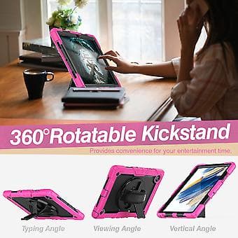 Tablet Etui til Samsung Galaxy Tab A8 10.5 2021 X200 / X205 (Sort  Rød Rose)