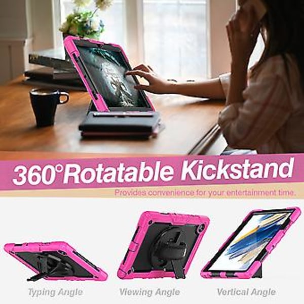 Tabletin suojakuori Samsung Galaxy Tab A8 10.5 2021 X200 / X205 (Musta  Ruusunpunainen)