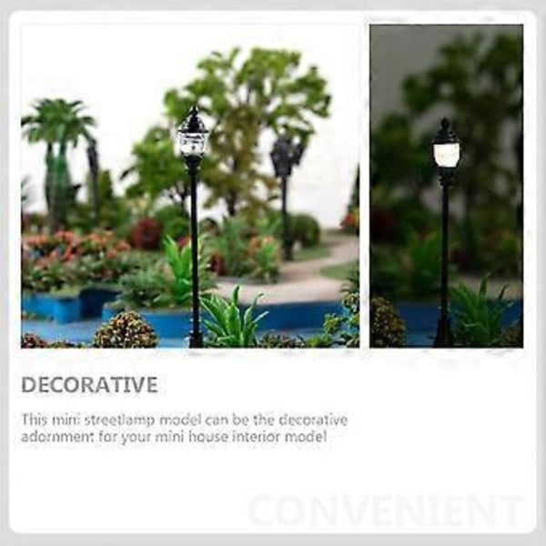 5 st Simulerade Miniatyr Trädgårdslampor Modell Ljus Modell Sandbord Lampa Dekorationer