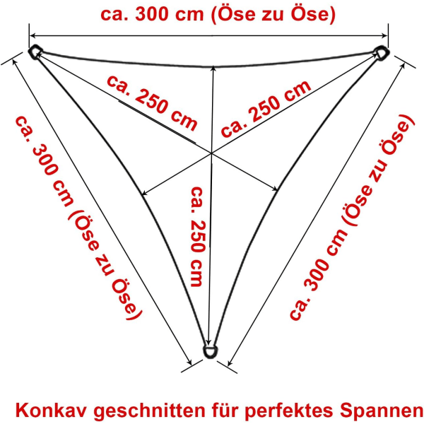 Skygge Sejl Trekant 3x3x3 m Åndbar HDPE Skyggeklud Solbeskyttelse